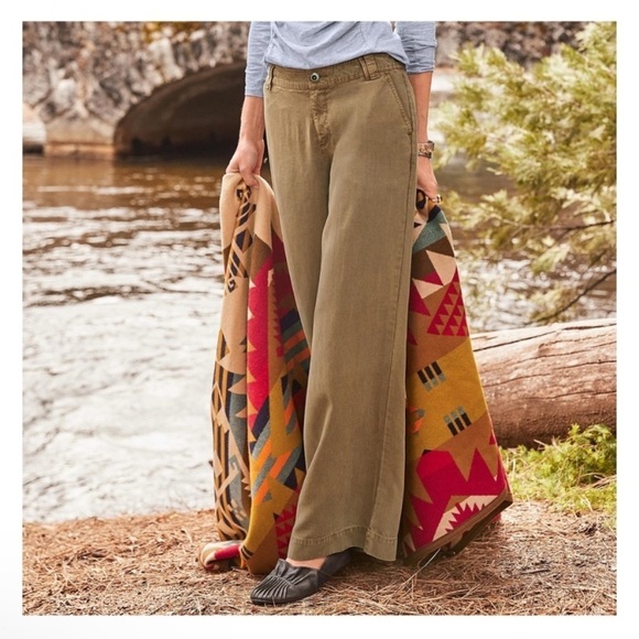 Sundance Kendricks Tan Tencel Wide Leg Pants - Picture 1 of 7